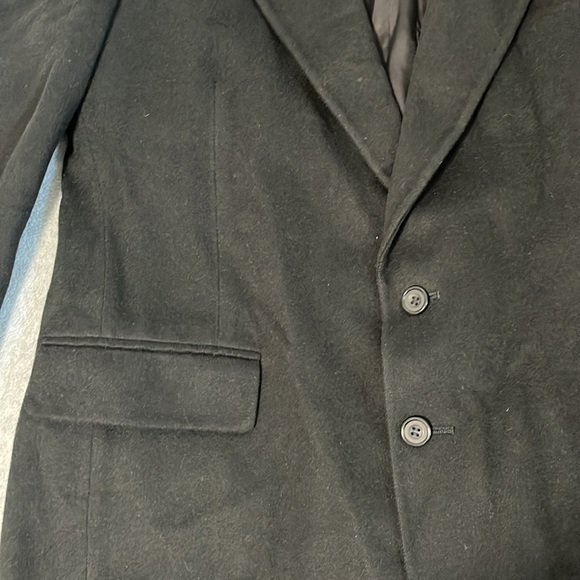 Vintage Evan Picone Cashmere Blazer Sport Coat Mens Size 42R Black Two Button - Picture 10 of 13